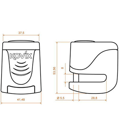 KOVIX KS6-FO ALARMLI DİSK KİLİT TURUNCU