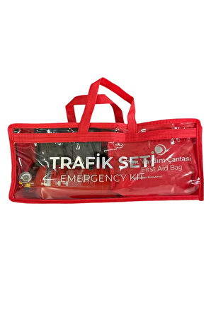 Trafik ve İlk Yardım Seti - Muayene Uyumlu 1 KG Araç Yangın Tüpü - 2 Adet Reflektör - Silver Pack