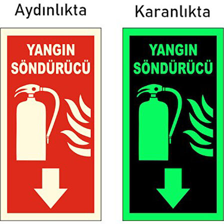 Yangın Söndürme Tüpü Levhası Fotolümenli Fosforlu