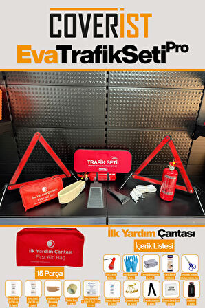 Eva Trafik Seti Plus - 1 KG Yangın Tüpü - 2 Yıllık - Kırmızı - Bronz Paket