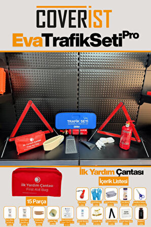 Eva Trafik Seti Plus - 1 KG Yangın Tüpü - 2 Yıllık - Mavi - Bronz Paket