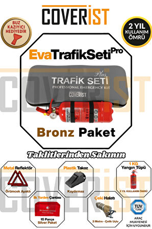 Eva Trafik Seti Plus - 1 KG Yangın Tüpü - 2 Yıllık - Gri - Bronz Paket