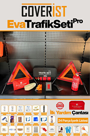 Eva Trafik Seti Plus - 1 KG Yangın Tüpü - 4 Yıllık - Siyah - Silver Paket