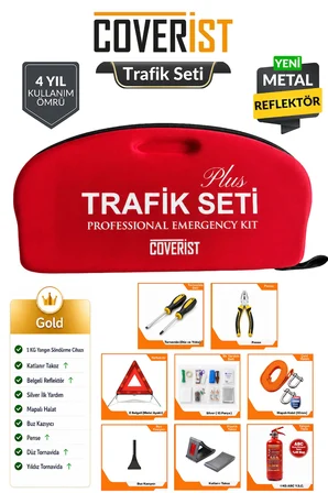 Eva Trafik Seti Plus - 1 KG Yangın Tüpü - 4 Yıllık - Kırmızı - Gold Paket