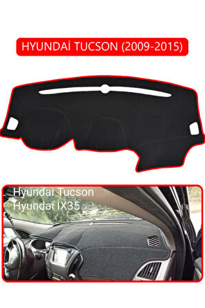 Hyundai Tucson 2009-2015 Torpido Koruma  Halısı -  Kırmızı Kenar