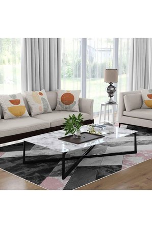 Kaymaz Taban Yıkanabilir Halı – Mutfak, Salon, Yatak Odası için Modern Dijital Baskı Halı (SLNHALI26