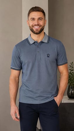 Regular Fit Polo Yaka Düz Pamuklu Erkek Kısa Kol Tişört