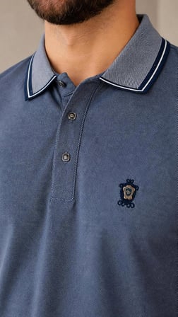 Regular Fit Polo Yaka Düz Pamuklu Erkek Kısa Kol Tişört
