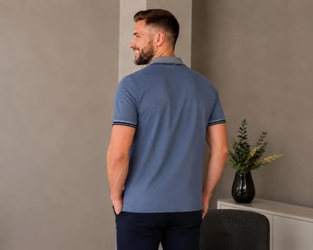 Regular Fit Polo Yaka Düz Pamuklu Erkek Kısa Kol Tişört
