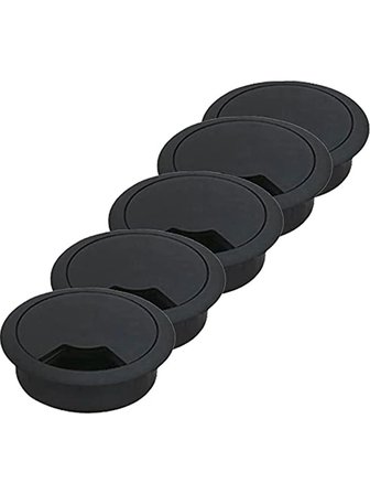 Nublado Siyah Plastik Masa İçi Kablo Geçiş Yuvası 60mm (6cm) - Çalışma Masası Kablo Toplayıcı Düzenleyici Rozet Grommet Grommet