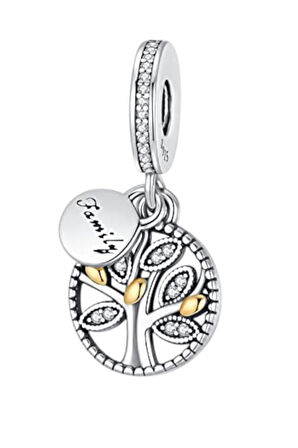 İki Renkli Aile Ağacı Charm | 925 Ayar Gümüş