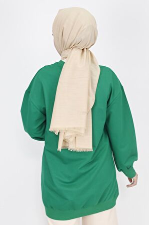 2 İp Kumaş Nakış Ve Taş Detaylı Sweatshirt