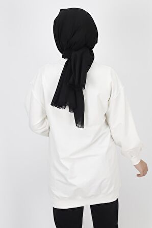 2 İp Kumaş Nakış Ve Taş Detaylı Sweatshirt