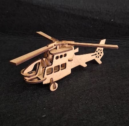 Esmay Ahşap Maketim 3D Helikopter Demonte
