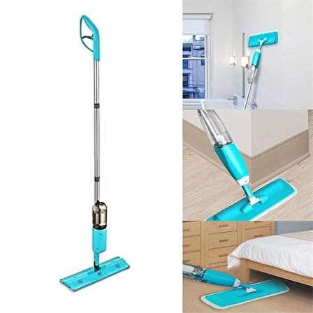 caselka® Döner Başlıklı Spreyli Mop Parke Ahşap Fayans Temizleyici Su Hazneli Sihirli Paspas