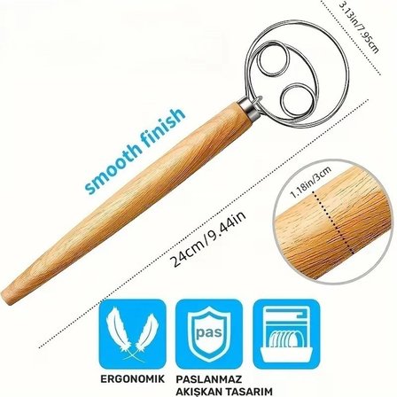 Pratikus Hamur çırpıcı ve Manüel El Mikseri – Ergonomi Saplı, Elektriksiz Kullanım