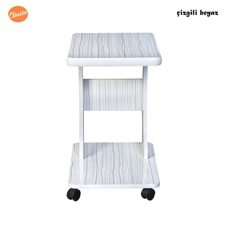 Tekerlekli Mdf C Yan Sehpa %100 Mdf Koltuk Yanı sehpa C Sehpa
