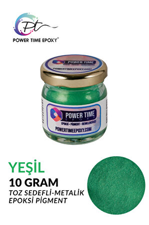 Sedefli Metalik Toz Pigment Boya / Yeşil / Epoksi Için 10  GRAM
