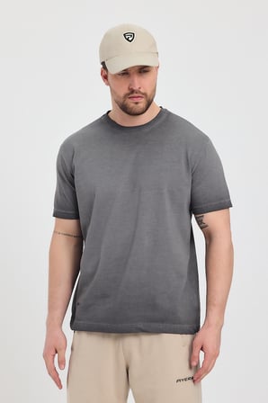 Erkek Siyah Bisiklet Yaka Yıkamalı Basic T-shirt - 165