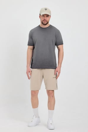 Erkek Siyah Bisiklet Yaka Yıkamalı Basic T-shirt - 165