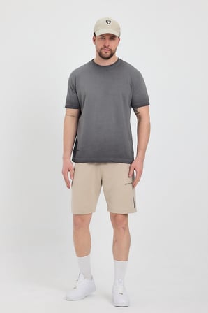Erkek Siyah Bisiklet Yaka Yıkamalı Basic T-shirt - 165