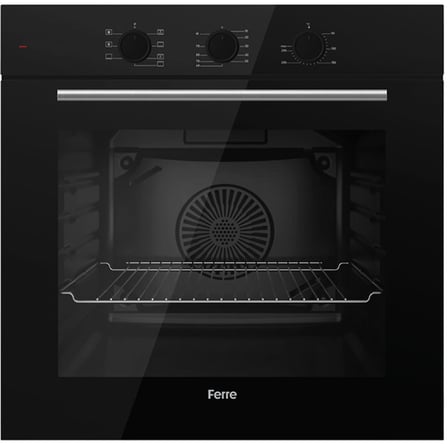 Ferre FlowArt QBL62CS - SS205 - D086 SA 7 Prog. Mekanik Turbo Ankastre Set - Siyah