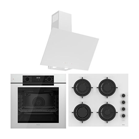 Ferre Fryart Artline QEP63CB - CS206-FA - D078-SA 7 Prog. Dijital Turbo Ankastre Set - Beyaz