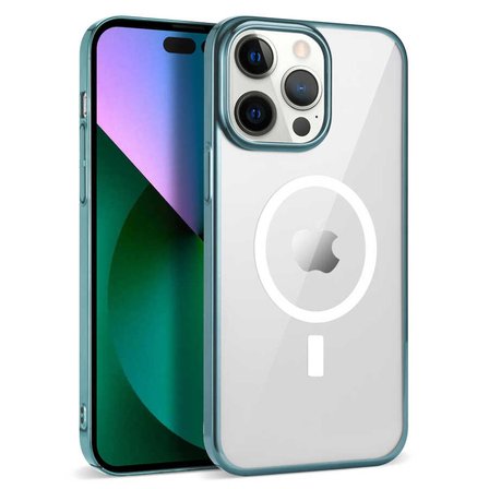Gpack Apple iPhone 13 Pro Max Kılıf Pixel Magsafeli Sert Plastik Rubber Kapak