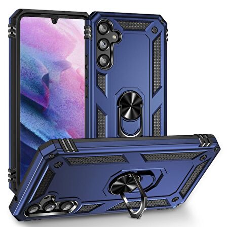 Gpack Samsung Galaxy A14 Kılıf Vega Sert Silikon Tank Standlı Yüzüklü Mıknatıslı