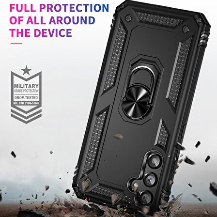 Gpack Samsung Galaxy A54 Kılıf Vega Sert Silikon Tank Standlı Yüzüklü Mıknatıslı