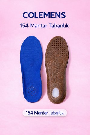 COLEMEN'S 154 - Ortopedik Özel Rahat Kumaşlı Topuk Destek Jelli Doğal Mantar Tabanlık