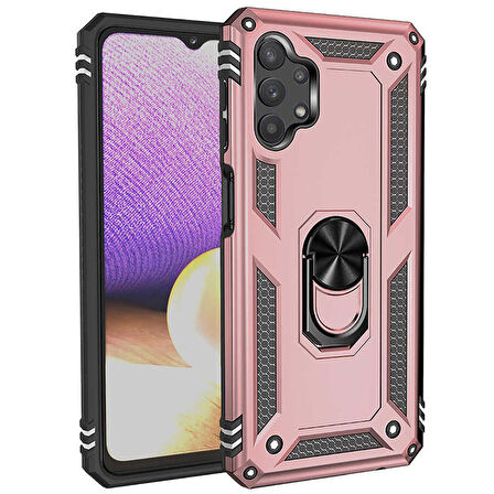 Smcase Samsung Galaxy A32 5g Kılıf Vega Yüzüklü Tank Kapak  Nano Ekran Koruyucu