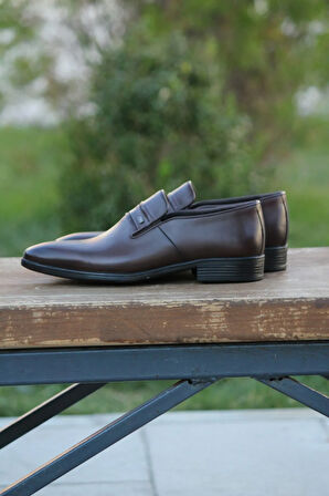 Erkek Kışlık Kundura Hakiki Deri  Kauççuk Taban Bağcıksız