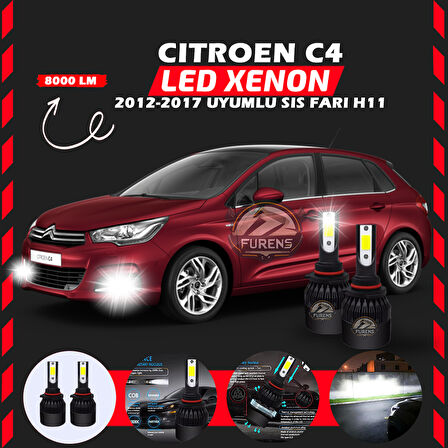 Citroen C4 2012-2017 Sis Farı Uyumlu Şimşek Etkili Led Xenon Light Series H11