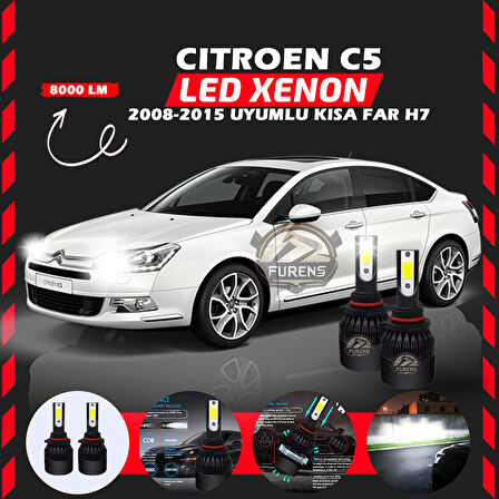 Citroen C4 2012-2017 Uzun Far Uyumlu Şimşek Etkili Led Xenon Light Series H7