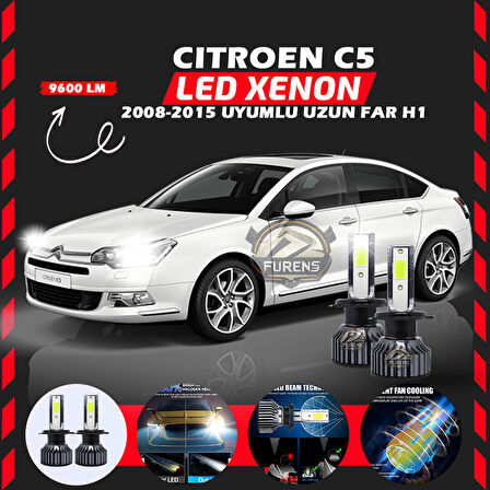 Citroen C5 2008-2015 Uzun Far Uyumlu Şimşek Etkili Led Xenon Pro Series H1