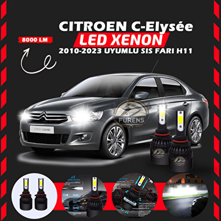 Citroen C-Elysee 2010-2023 Sis Farı Uyumlu Şimşek Etkili Led Xenon Light Series H11