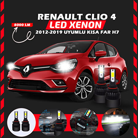 Renault Clio 4 2012-2019 Kısa Far Uyumlu Şimşek Etkili Led Xenon Light Series H7