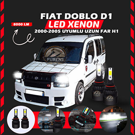 Fiat Doblo D1 2000-2005 Uzun Far Uyumlu Şimşek Etkili Led Xenon Light Series H1