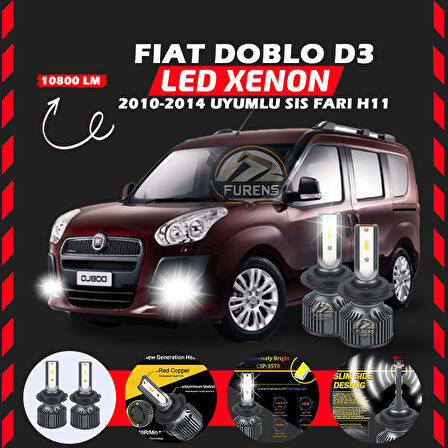 Fiat Doblo D3 2006-2012 Sis Farı Uyumlu Şimşek Etkili Led Xenon Premium Series H11