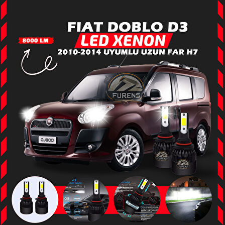 Fiat Doblo D3 2006-2012 Uzun Far Uyumlu Şimşek Etkili Led Xenon Light Series H7