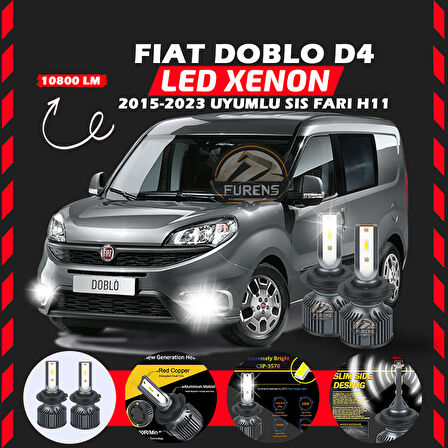 Fiat Doblo D4 2015-2023 Sis Farı Uyumlu Şimşek Etkili Led Xenon Premium Series H11