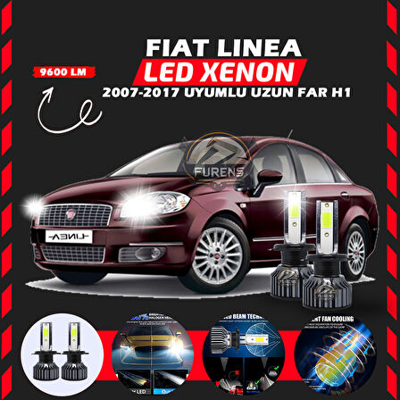 Fiat Linea 2007-2017 Uzun Far Uyumlu Şimşek Etkili Led Xenon Pro Series H1
