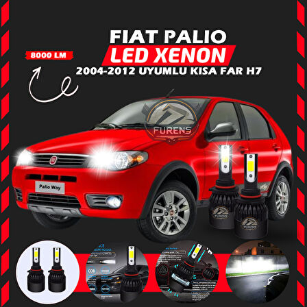 Fiat Palio 2004-2012 Kısa Far Uyumlu Şimşek Etkili Led Xenon Light Series H7