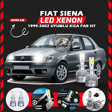 Fiat Siena 1999-2002 Kısa Far Uyumlu Şimşek Etkili Led Xenon Performance Series H7