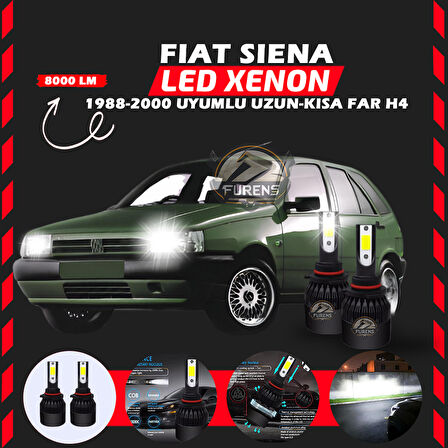 Fiat Tipo Uzun - Kısa FarUyumlu Şimşek Etkili Led Xenon Light Series H4