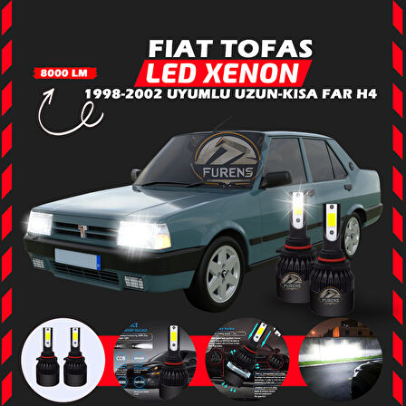 Fiat Tofaş Uzun - Kısa Far Uyumlu Şimşek Etkili Led Xenon Light Series H4