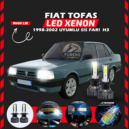 Fiat Tofaş Sis Farı Uyumlu Şimşek Etkili Led Xenon Pro Series H3