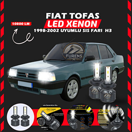 Fiat Tofaş Sis Farı Uyumlu Şimşek Etkili Led Xenon Premium Series H3