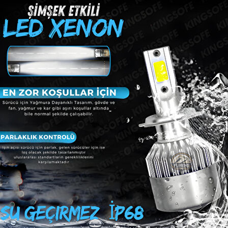 Renault Fluence 2010-2016 Uzun Far Uyumlu Şimşek Etkili Led Xenon Performance Series H7